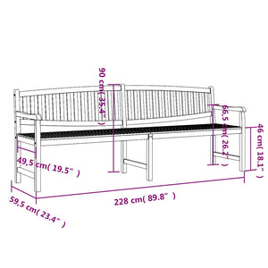 Παγκάκι Κήπου 228 x 59,5 x 90 εκ. από Μασίφ Ξύλο Teak - Pakobazaar