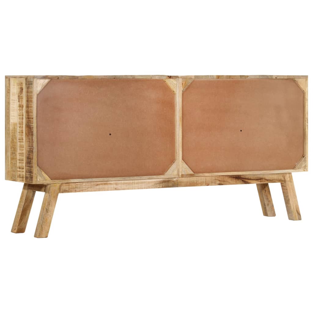 Μπουφές Καφέ/Μαύρο 160x30x76 εκ. Μασίφ Ξύλο Μάνγκο