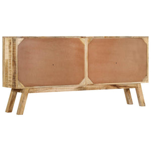 Μπουφές Καφέ/Μαύρο 160x30x76 εκ. Μασίφ Ξύλο Μάνγκο