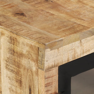 Μπουφές Καφέ/Μαύρο 160x30x76 εκ. Μασίφ Ξύλο Μάνγκο