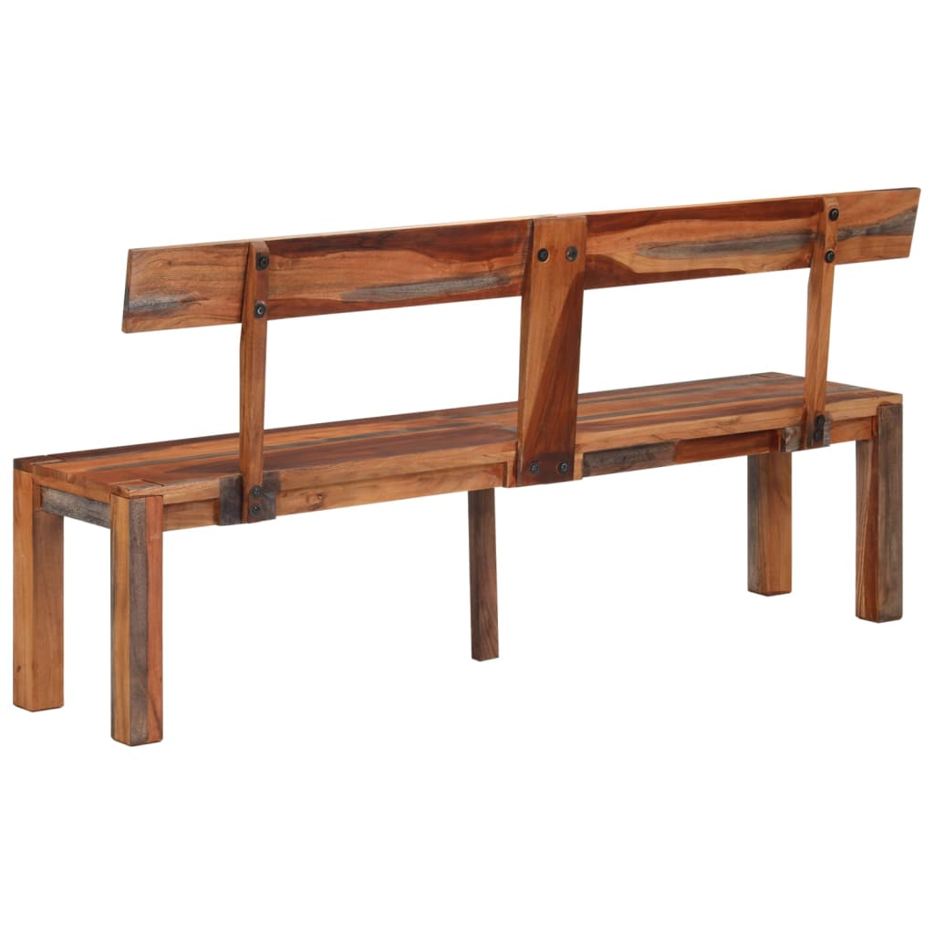 Παγκάκι με Πλάτη Γκρι 160 εκ. από Μασίφ Ξύλο Ακακίας