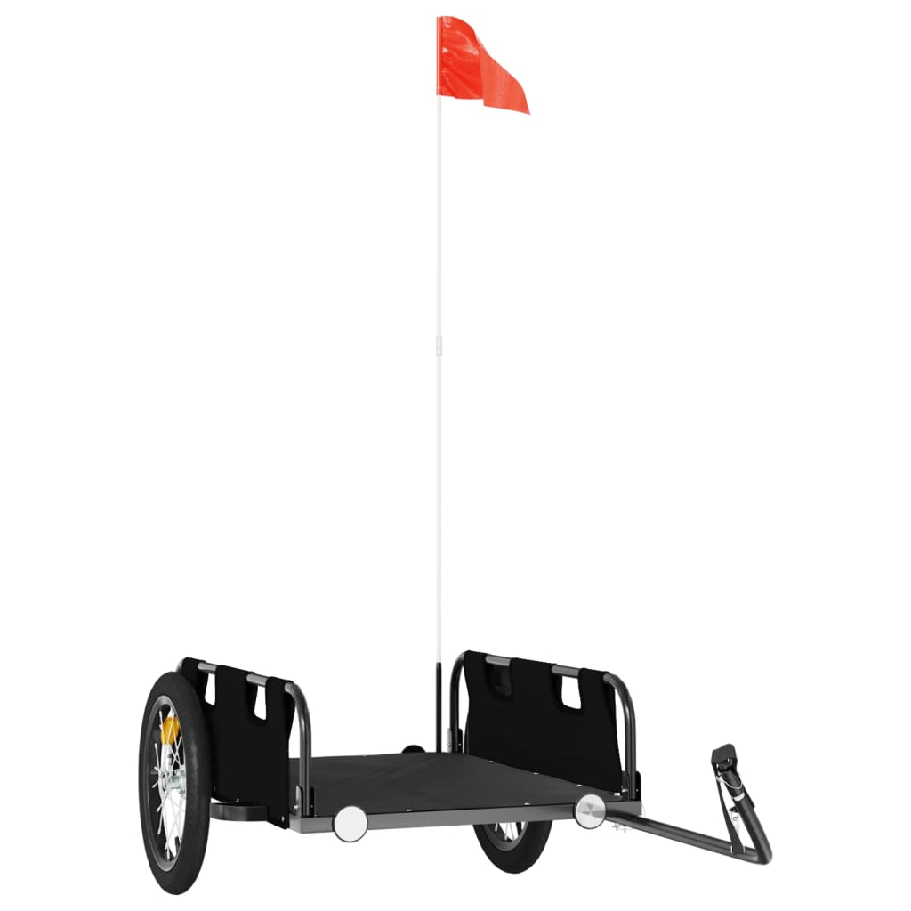 Τρέιλερ Ποδηλάτου Μαύρο Ύφασμα Oxford/Σίδηρος - Pakobazaar