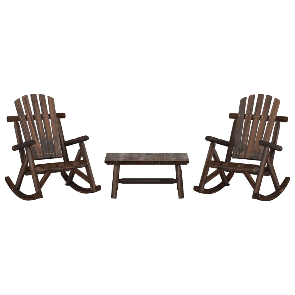 Σαλόνι Κήπου Σετ 3 Τεμαχίων από Μασίφ Ξύλο Πικέα