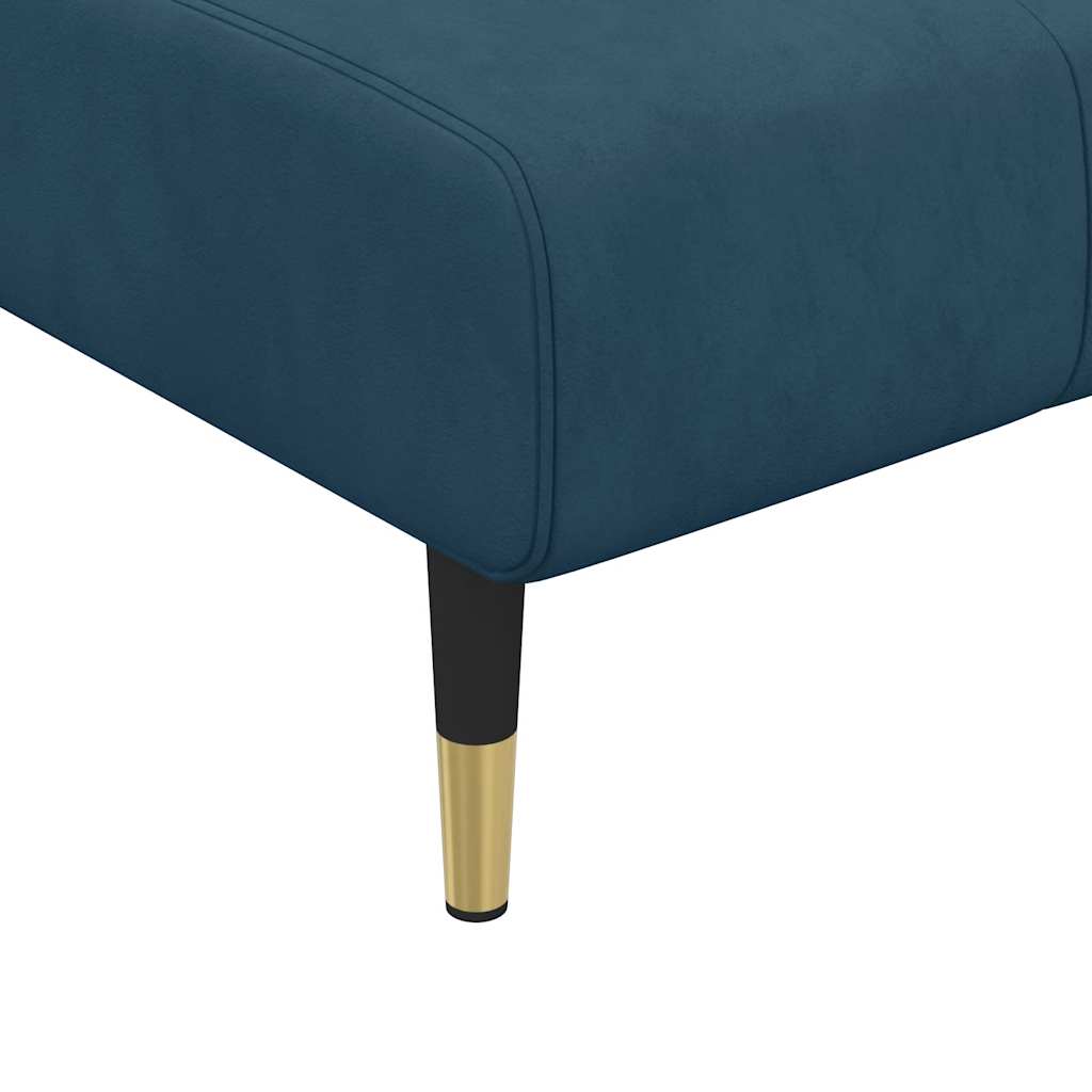 Καναπές Κρεβάτι Γωνιακός Μπλε 275 x 140 x 70 εκ. Βελούδινος