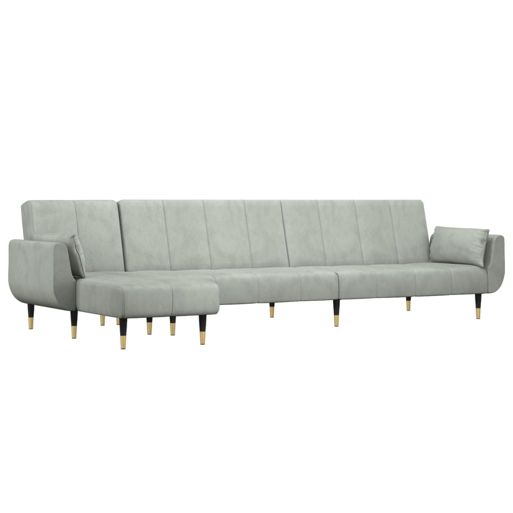 Καναπές Κρεβάτι Γωνιακός Αν. Γκρι 275 x 140 x 70 εκ. Βελούδινος