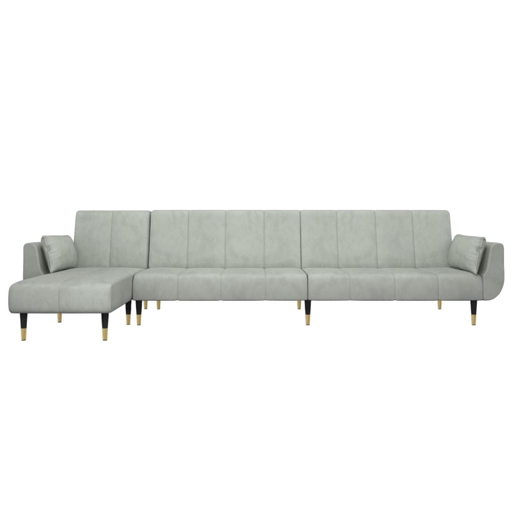 Καναπές Κρεβάτι Γωνιακός Αν. Γκρι 275 x 140 x 70 εκ. Βελούδινος