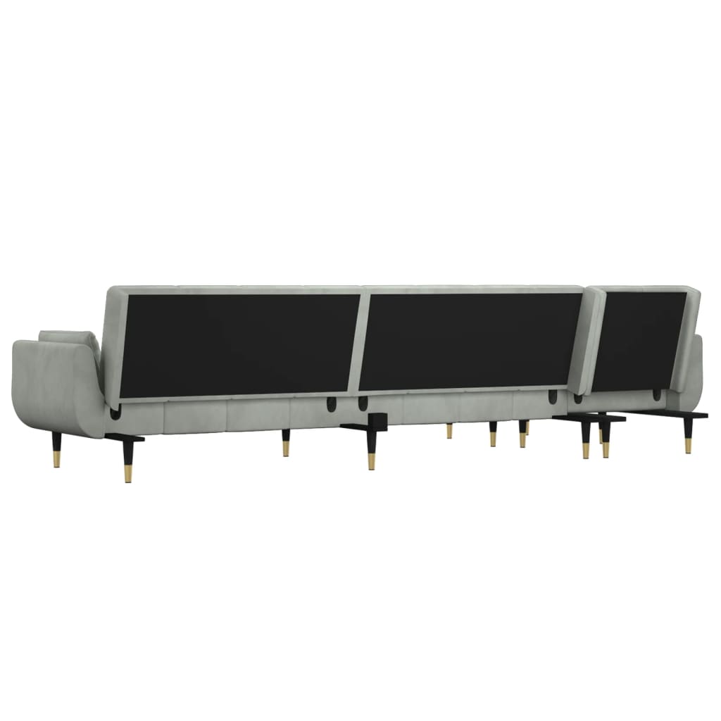 Καναπές Κρεβάτι Γωνιακός Αν. Γκρι 275 x 140 x 70 εκ. Βελούδινος