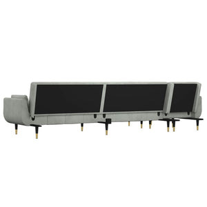 Καναπές Κρεβάτι Γωνιακός Αν. Γκρι 275 x 140 x 70 εκ. Βελούδινος