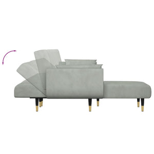 Καναπές Κρεβάτι Γωνιακός Αν. Γκρι 275 x 140 x 70 εκ. Βελούδινος