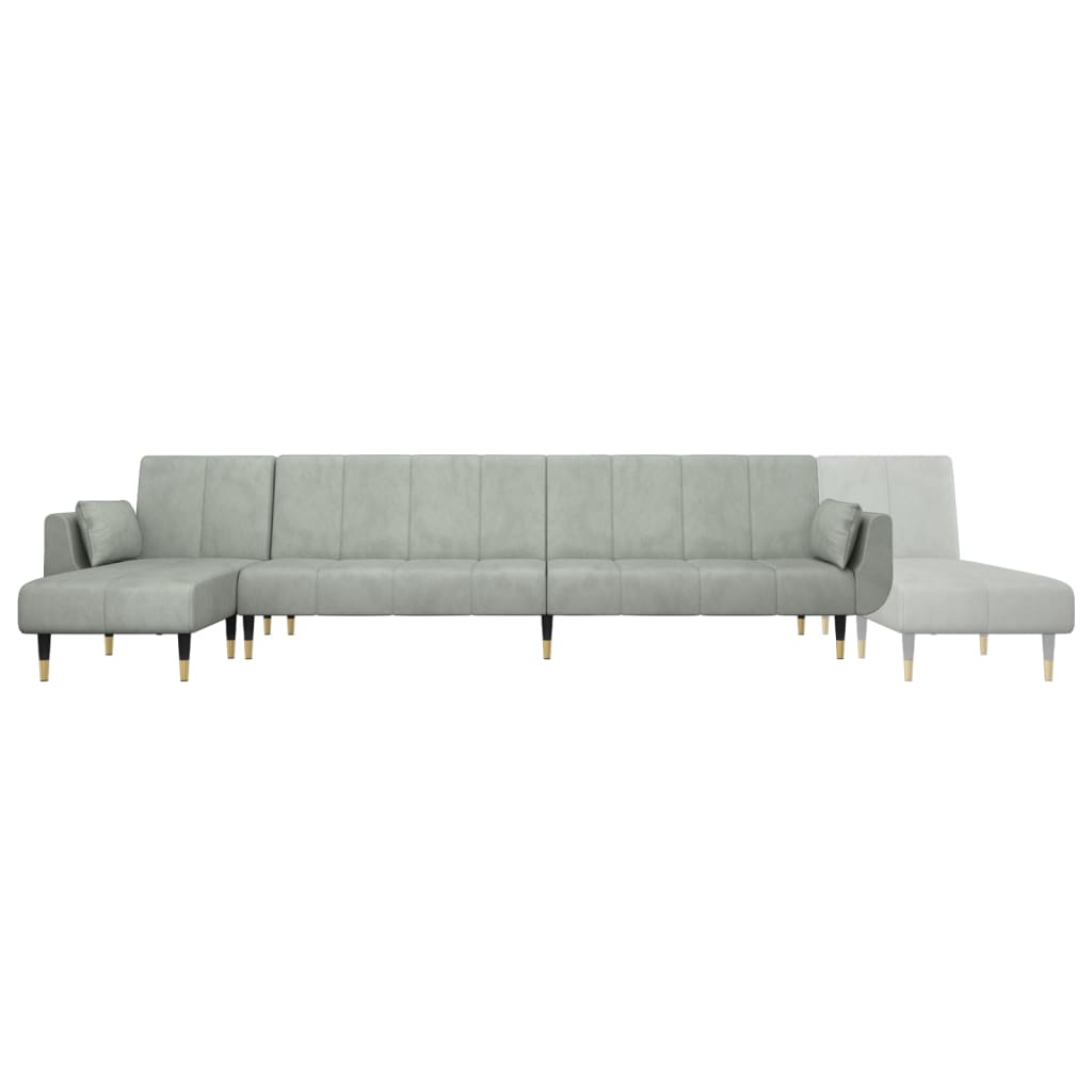 Καναπές Κρεβάτι Γωνιακός Αν. Γκρι 275 x 140 x 70 εκ. Βελούδινος