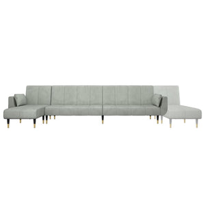 Καναπές Κρεβάτι Γωνιακός Αν. Γκρι 275 x 140 x 70 εκ. Βελούδινος