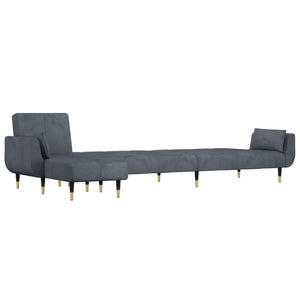 Καναπές Κρεβάτι Γωνιακός Σκ. Γκρι 275 x 140 x 70 εκ. Βελούδινος