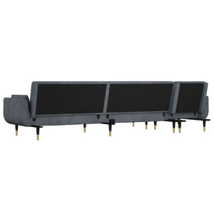 Καναπές Κρεβάτι Γωνιακός Σκ. Γκρι 275 x 140 x 70 εκ. Βελούδινος