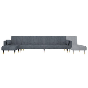 Καναπές Κρεβάτι Γωνιακός Σκ. Γκρι 275 x 140 x 70 εκ. Βελούδινος