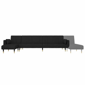 Καναπές Κρεβάτι Γωνιακός Μαύρος 275 x 140 x 70 εκ. Βελούδινος - Pakobazaar