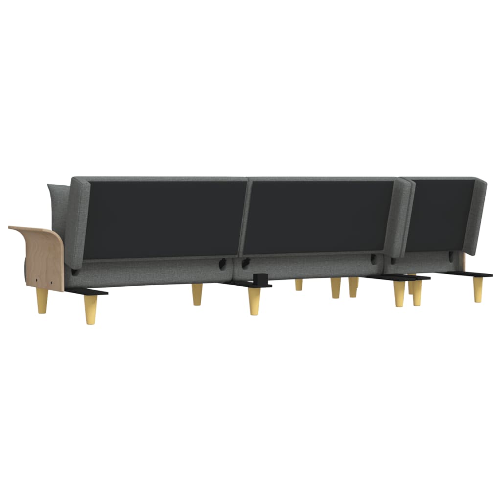 Καναπές Κρεβάτι Γωνιακός Σκ. Γκρι 279x140x70 εκ. Υφασμάτινος - Pakobazaar
