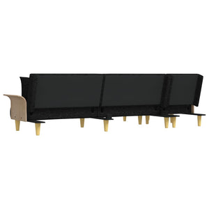 Καναπές Κρεβάτι Γωνιακός Μαύρος 279 x 140 x 70 εκ. Υφασμάτινος