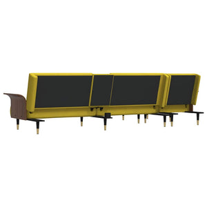 Καναπές Κρεβάτι Γωνιακός Κίτρινος 279 x 140 x 70 εκ. Βελούδινος