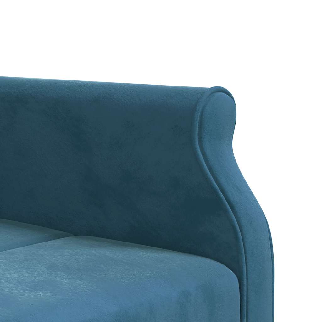 Καναπές Κρεβάτι Γωνιακός Μπλε 271 x 140 x 70 εκ. Βελούδινος