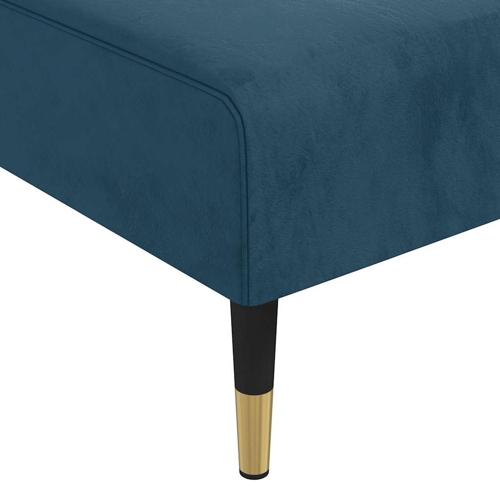 Καναπές Κρεβάτι Γωνιακός Μπλε 271 x 140 x 70 εκ. Βελούδινος