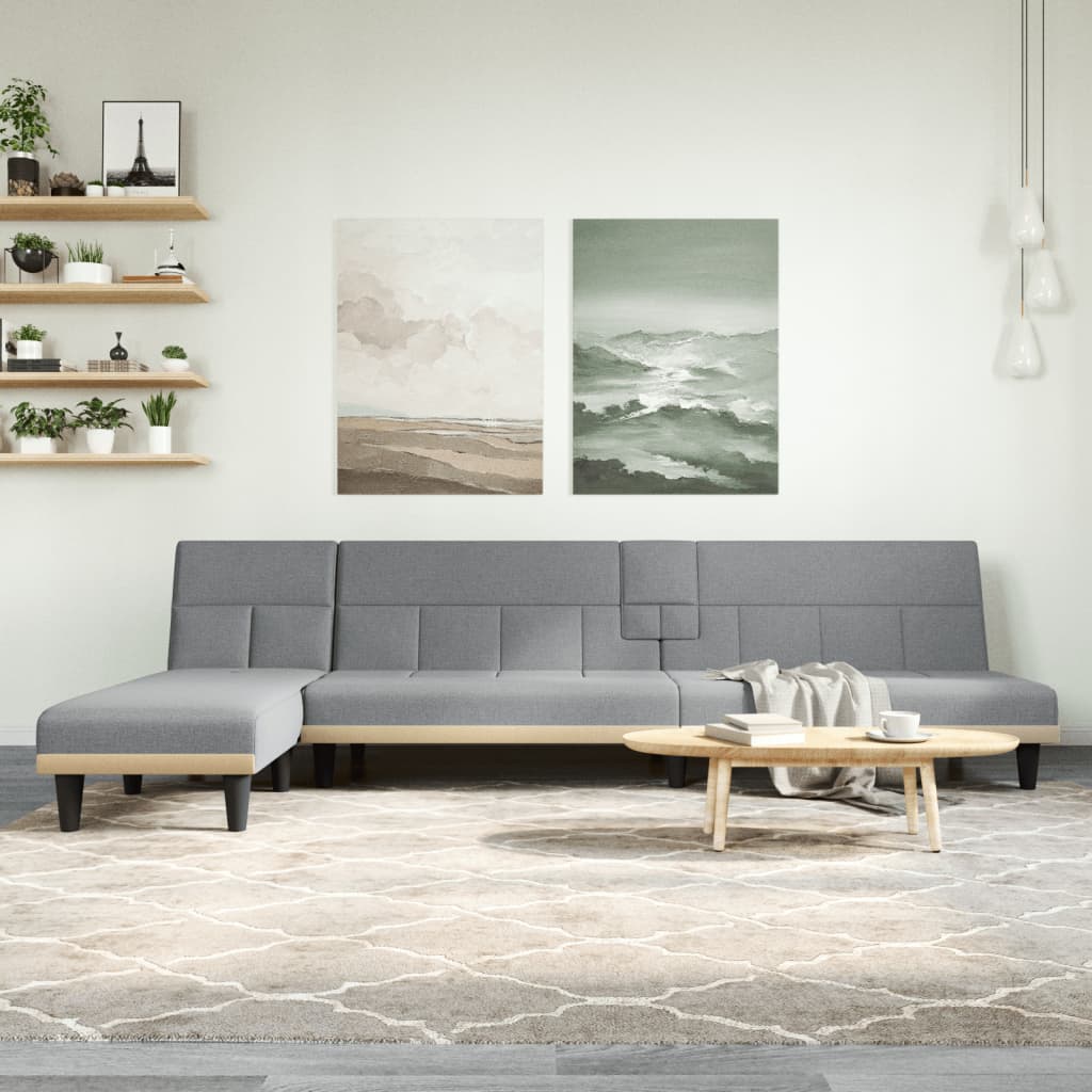 Καναπές Κρεβάτι Γωνιακός Αν. Γκρι 255x140x70 εκ. Υφασμάτινος - Pakobazaar