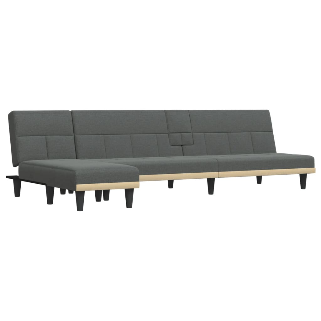 Καναπές Κρεβάτι Γωνιακός Σκούρο Γκρι 255x140x70 εκ. Υφασμάτινος