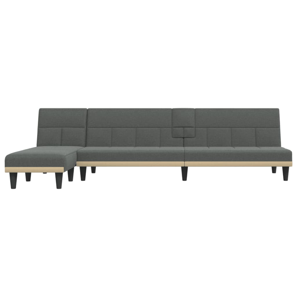 Καναπές Κρεβάτι Γωνιακός Σκούρο Γκρι 255x140x70 εκ. Υφασμάτινος