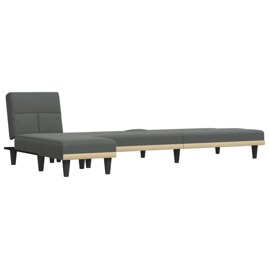 Καναπές Κρεβάτι Γωνιακός Σκούρο Γκρι 255x140x70 εκ. Υφασμάτινος