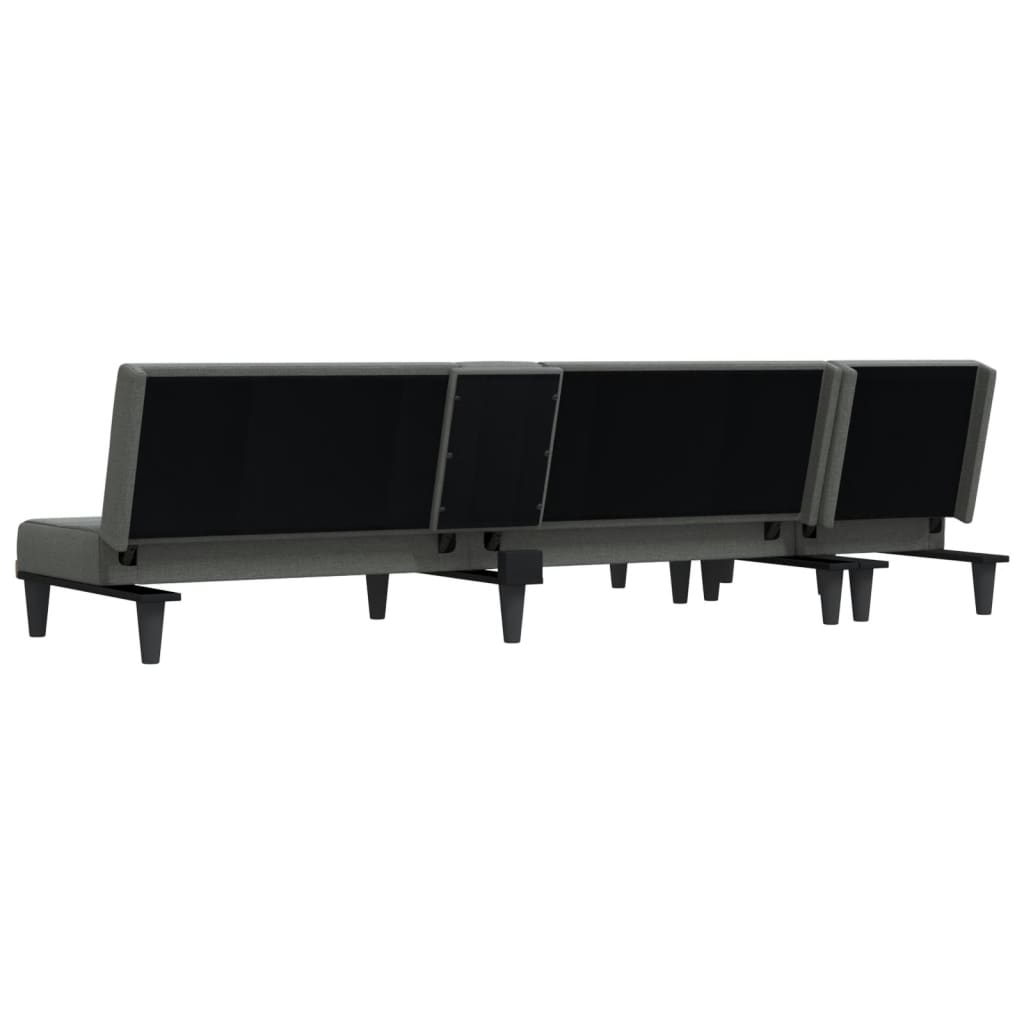 Καναπές Κρεβάτι Γωνιακός Σκούρο Γκρι 255x140x70 εκ. Υφασμάτινος