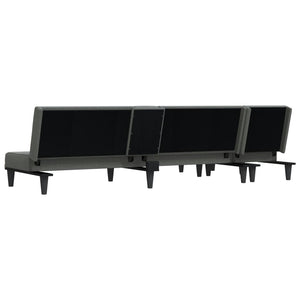 Καναπές Κρεβάτι Γωνιακός Σκούρο Γκρι 255x140x70 εκ. Υφασμάτινος
