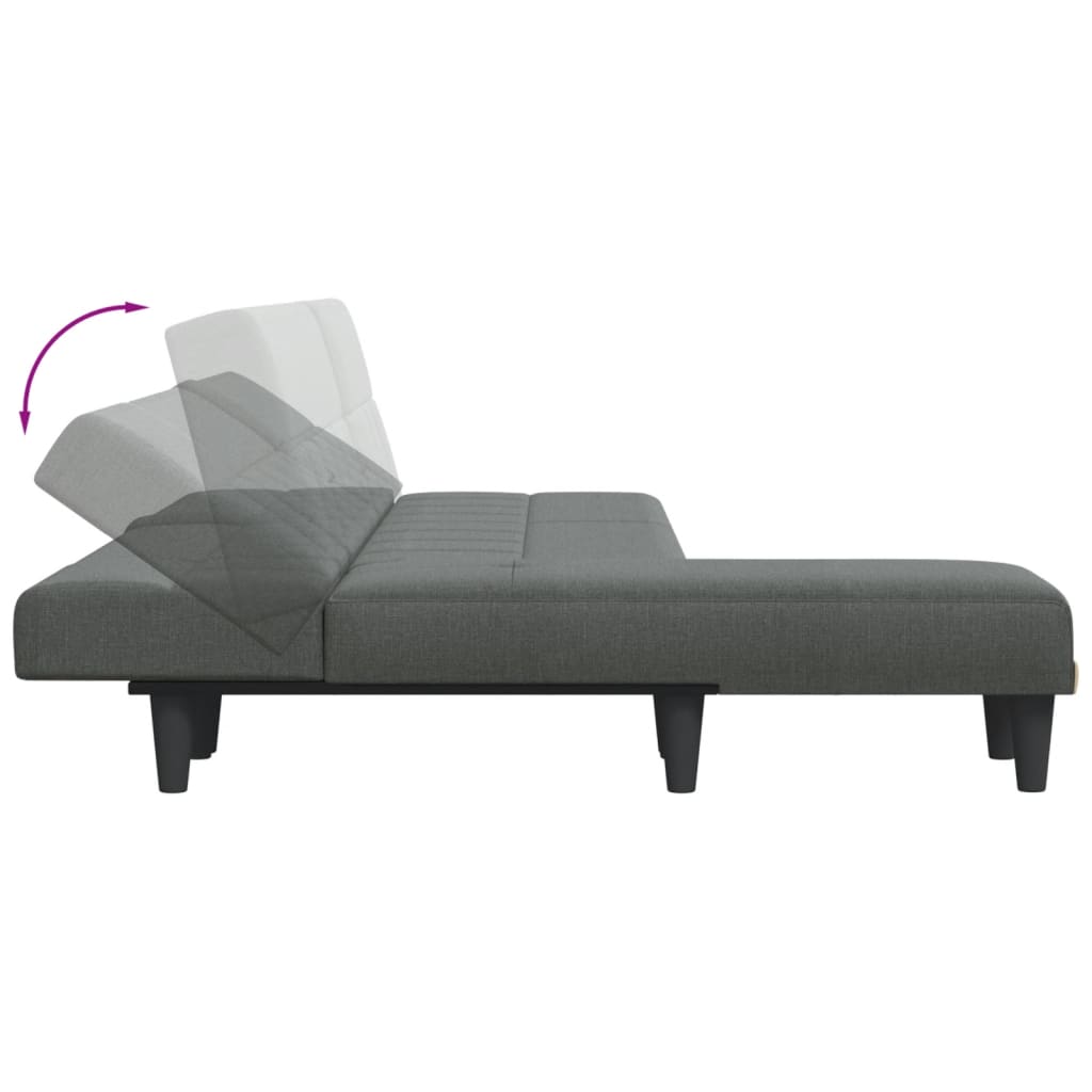 Καναπές Κρεβάτι Γωνιακός Σκούρο Γκρι 255x140x70 εκ. Υφασμάτινος