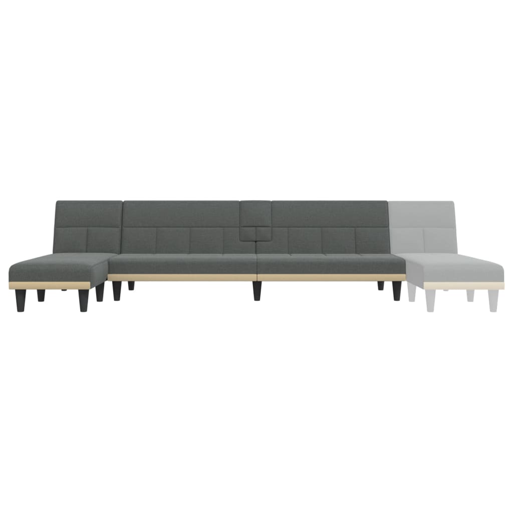 Καναπές Κρεβάτι Γωνιακός Σκούρο Γκρι 255x140x70 εκ. Υφασμάτινος