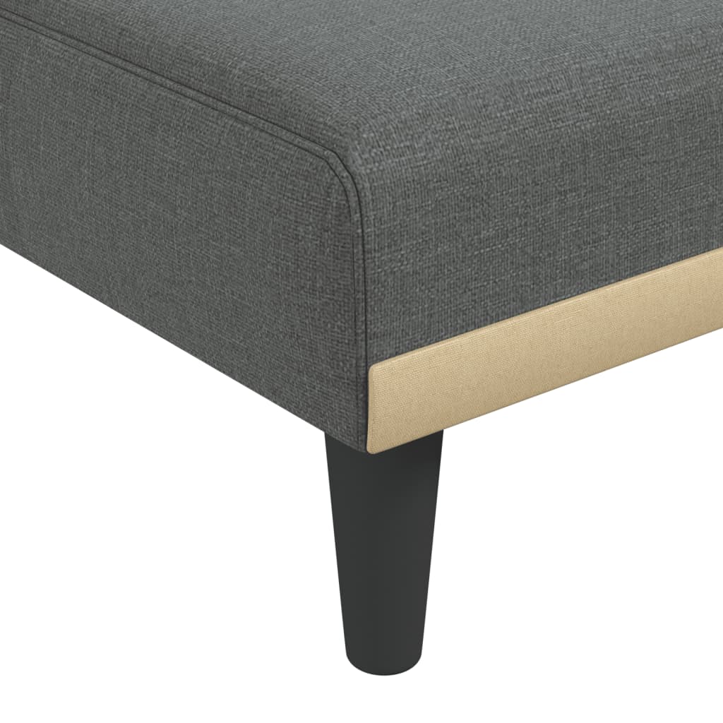 Καναπές Κρεβάτι Γωνιακός Σκούρο Γκρι 255x140x70 εκ. Υφασμάτινος