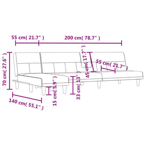 Καναπές Κρεβάτι Γωνιακός Μαύρος 255x140x70 εκ. Υφασμάτινος - Pakobazaar