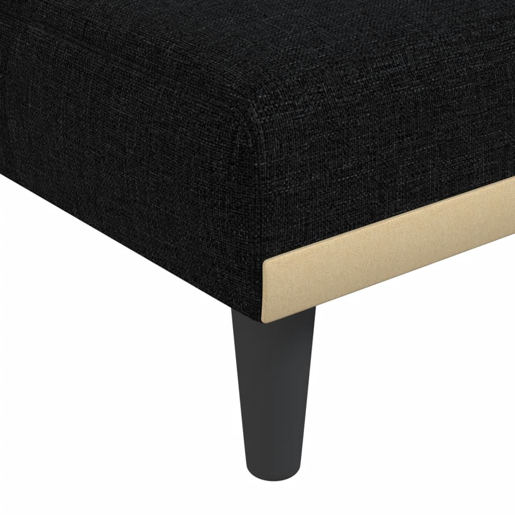 Καναπές Κρεβάτι Γωνιακός Μαύρος 255x140x70 εκ. Υφασμάτινος - Pakobazaar