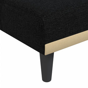 Καναπές Κρεβάτι Γωνιακός Μαύρος 255x140x70 εκ. Υφασμάτινος - Pakobazaar