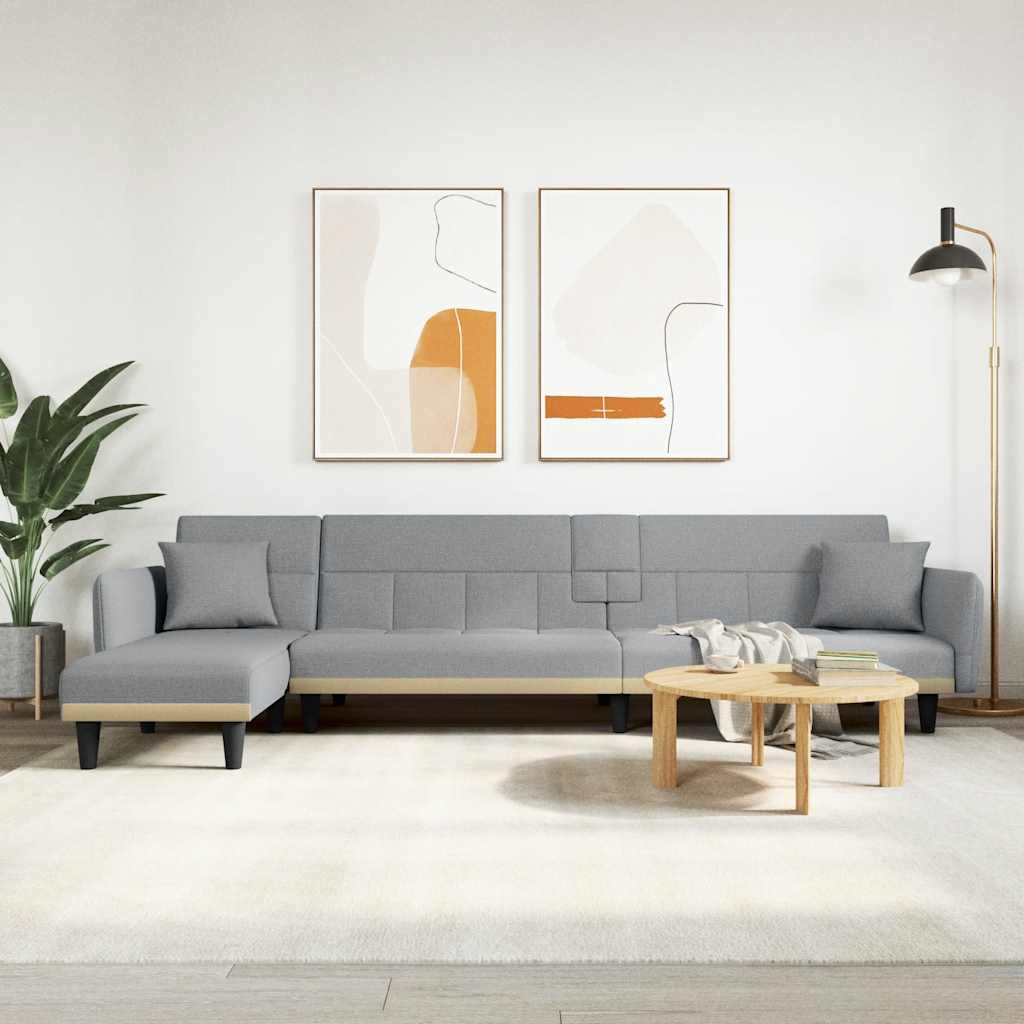 Καναπές Κρεβάτι Γωνιακός Αν. Γκρι 275x140x70 εκ. Υφασμάτινος - Pakobazaar
