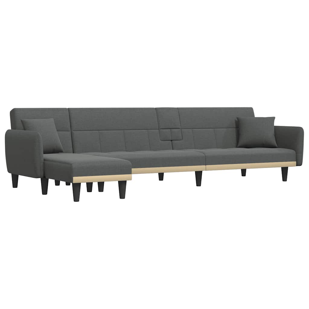 Καναπές Κρεβάτι Γωνιακός Σκ. Γκρι 275x140x70 εκ. Υφασμάτινος
