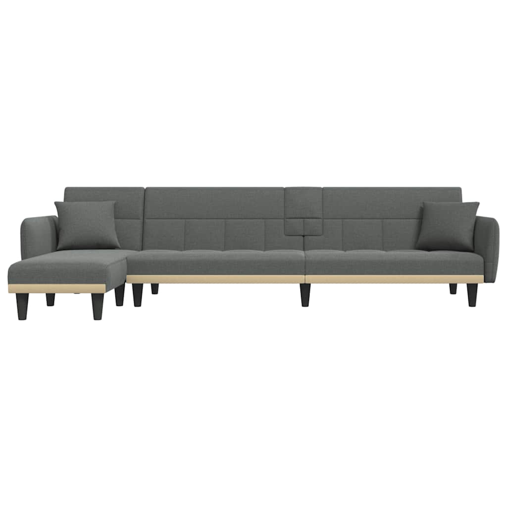 Καναπές Κρεβάτι Γωνιακός Σκ. Γκρι 275x140x70 εκ. Υφασμάτινος