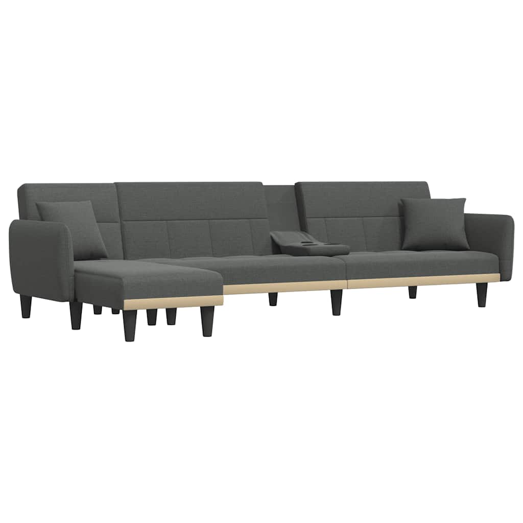 Καναπές Κρεβάτι Γωνιακός Σκ. Γκρι 275x140x70 εκ. Υφασμάτινος