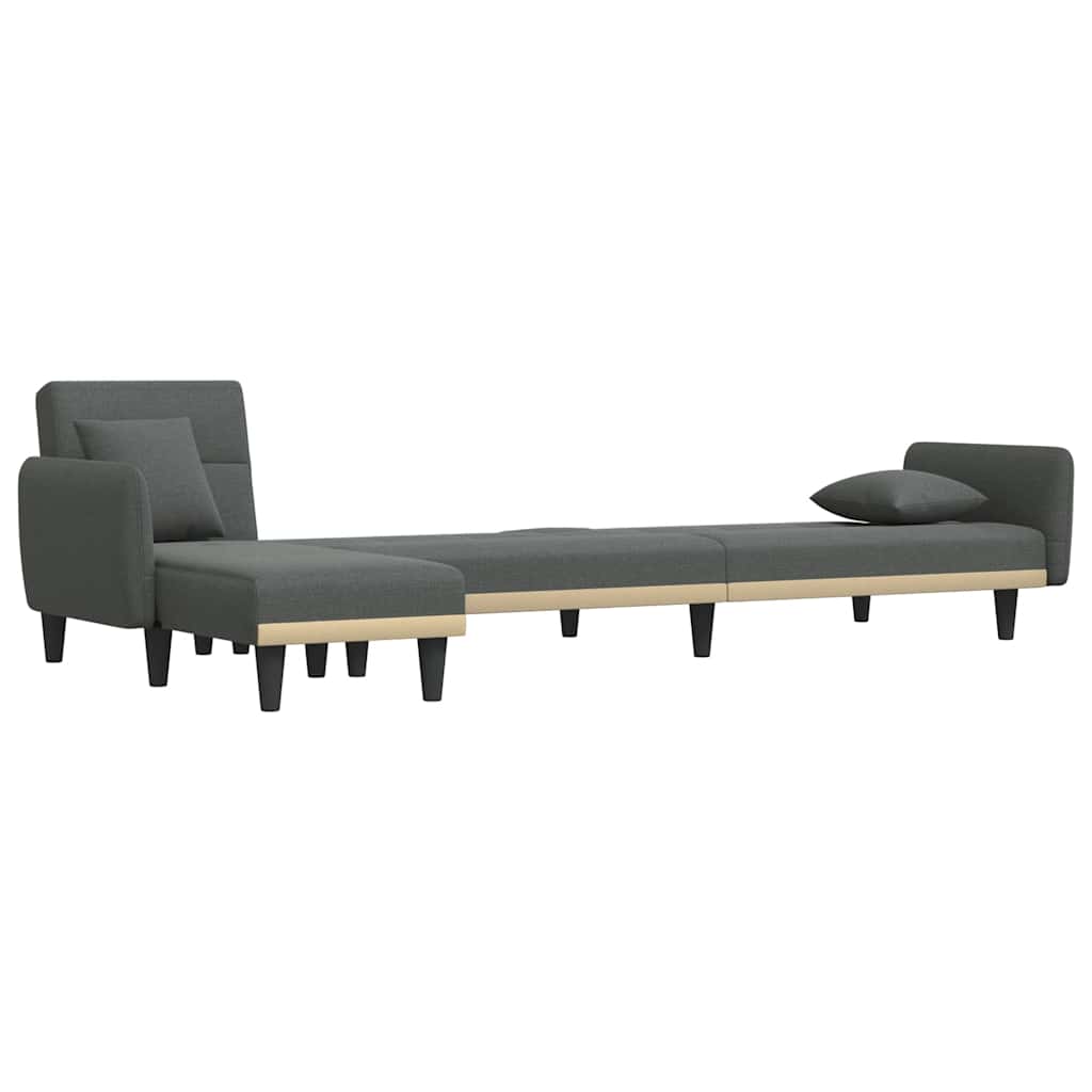 Καναπές Κρεβάτι Γωνιακός Σκ. Γκρι 275x140x70 εκ. Υφασμάτινος