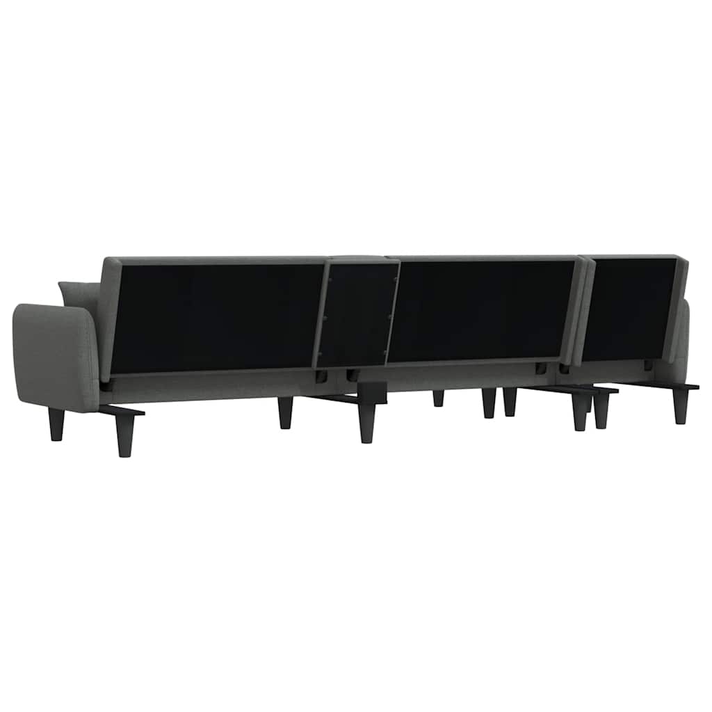 Καναπές Κρεβάτι Γωνιακός Σκ. Γκρι 275x140x70 εκ. Υφασμάτινος