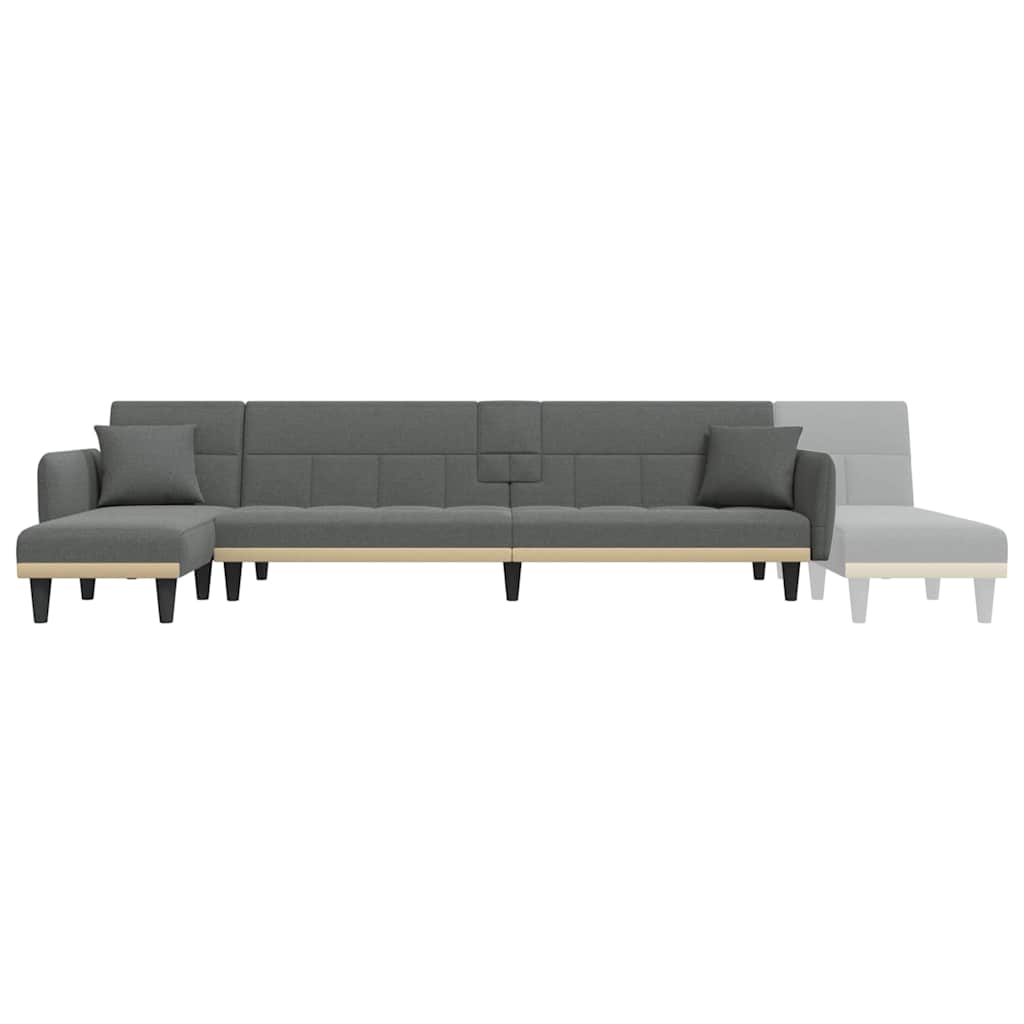 Καναπές Κρεβάτι Γωνιακός Σκ. Γκρι 275x140x70 εκ. Υφασμάτινος