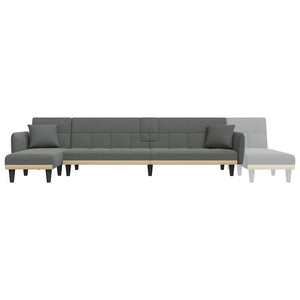 Καναπές Κρεβάτι Γωνιακός Σκ. Γκρι 275x140x70 εκ. Υφασμάτινος