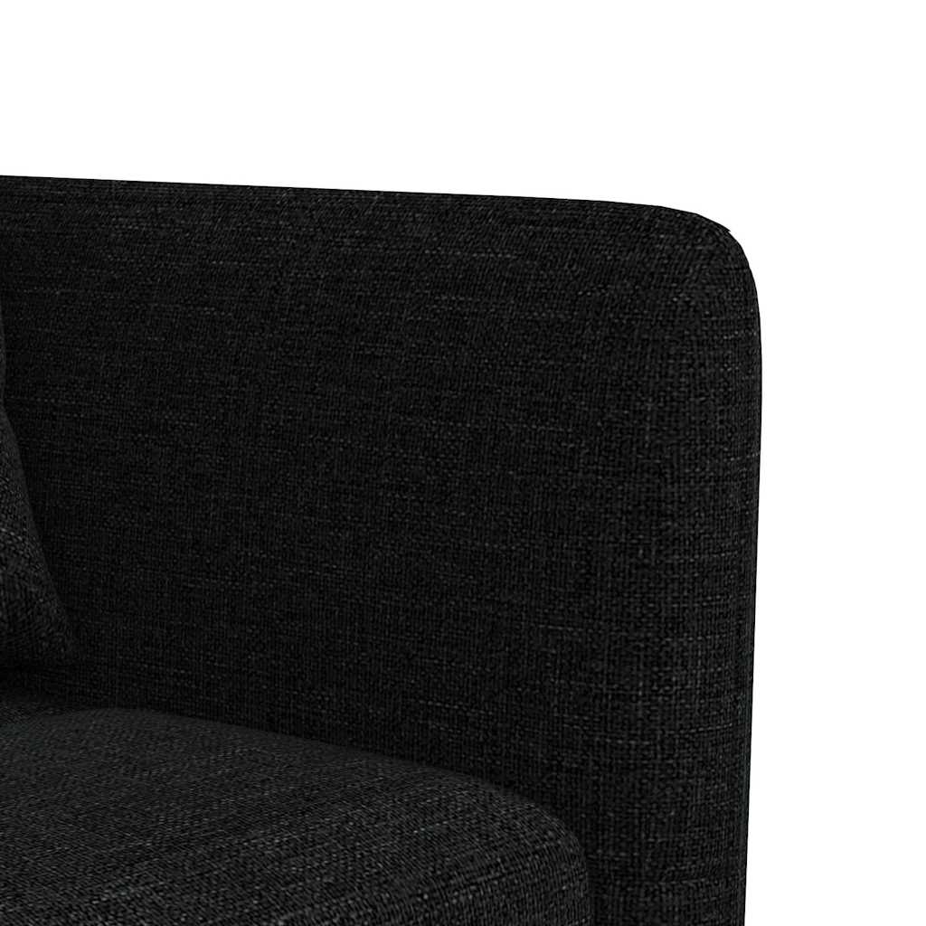 Καναπές Κρεβάτι Γωνιακός Μαύρος 275 x 140 x 70 εκ. Υφασμάτινος - Pakobazaar