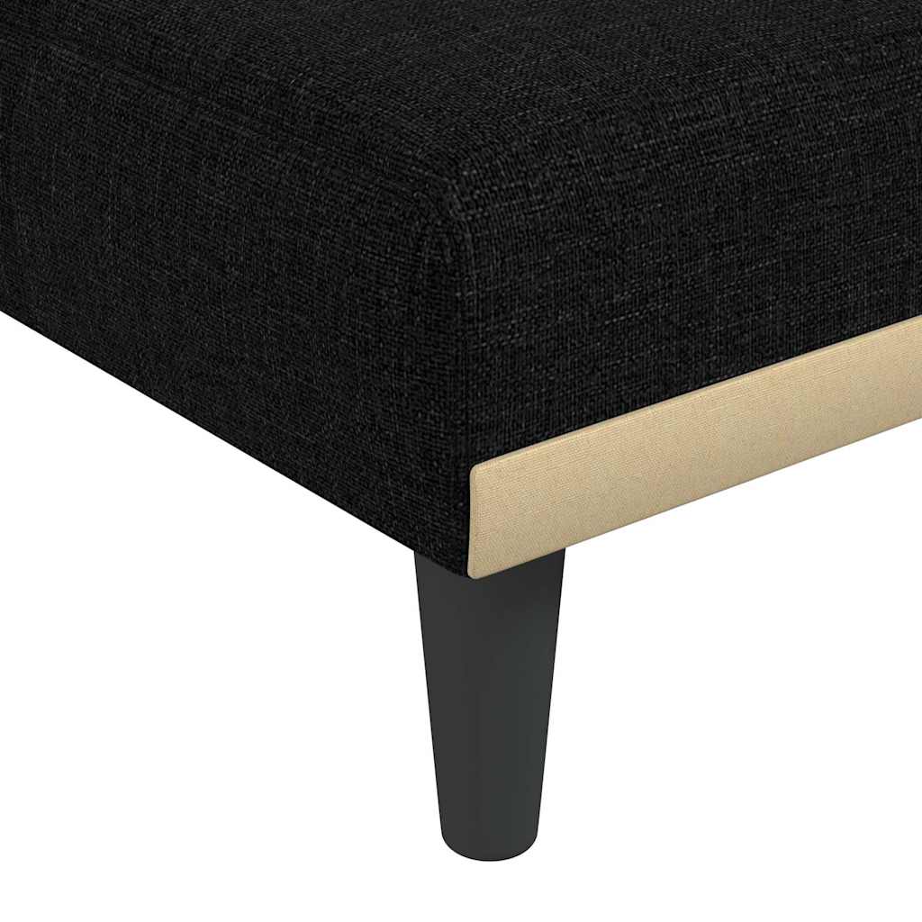 Καναπές Κρεβάτι Γωνιακός Μαύρος 275 x 140 x 70 εκ. Υφασμάτινος - Pakobazaar