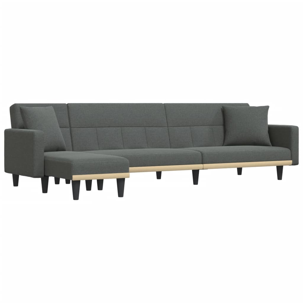 Καναπές Κρεβάτι Γωνιακός Σκ. Γκρι 275x140x70 εκ. Υφασμάτινος