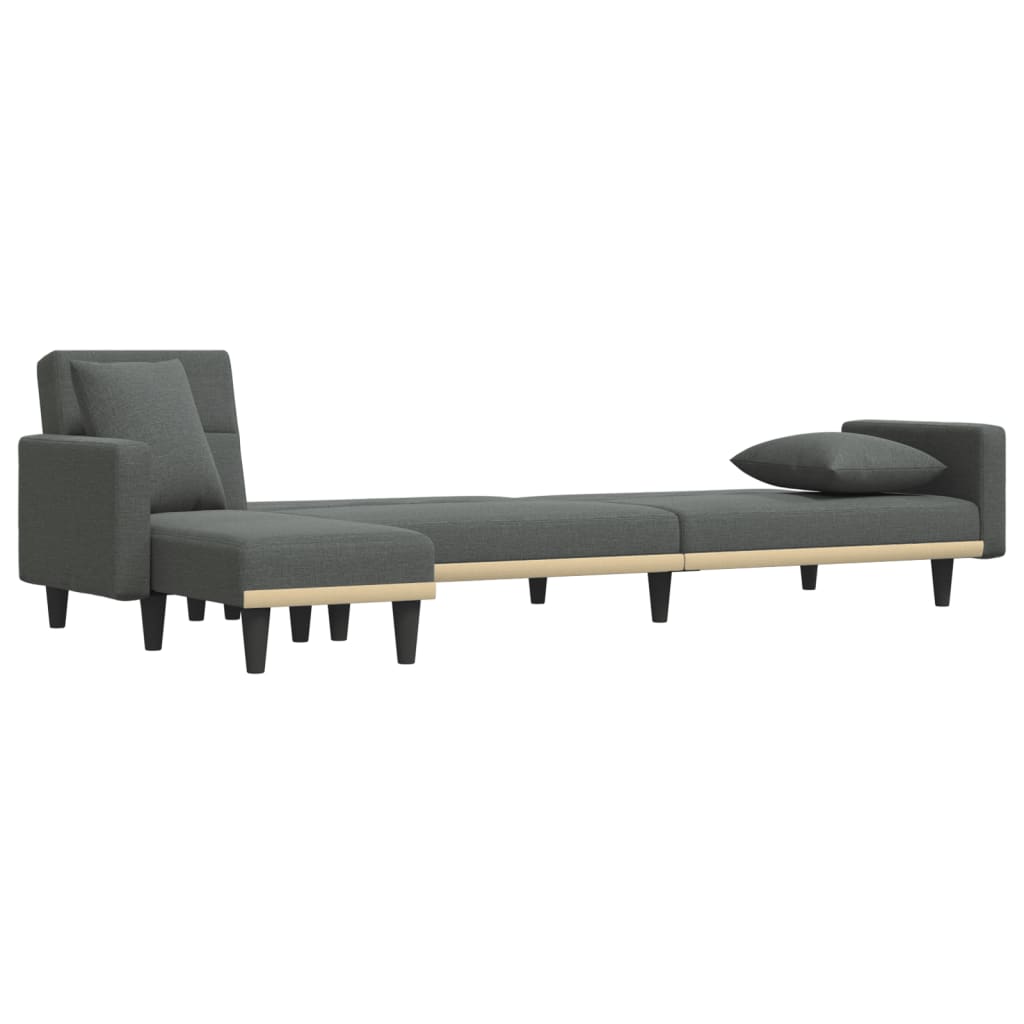 Καναπές Κρεβάτι Γωνιακός Σκ. Γκρι 275x140x70 εκ. Υφασμάτινος