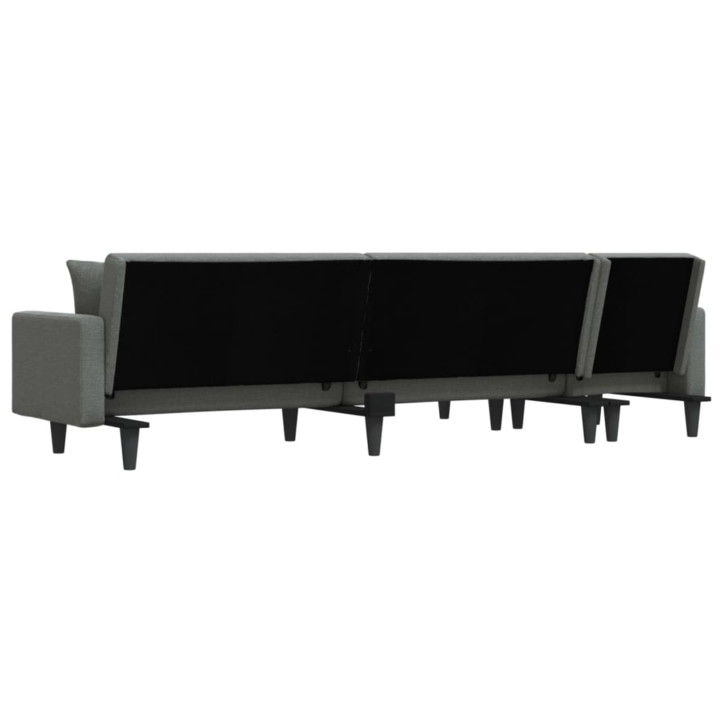 Καναπές Κρεβάτι Γωνιακός Σκ. Γκρι 275x140x70 εκ. Υφασμάτινος