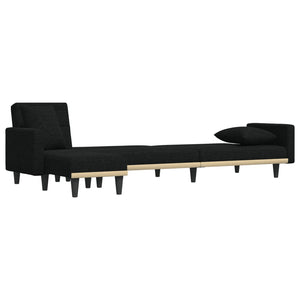 Καναπές Κρεβάτι Γωνιακός Μαύρος 275 x 140 x 70 εκ. Υφασμάτινος